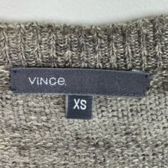 Vince 100% Linen Drop Shoulder Sweater Grey Crew Neck Size‎ XS Long Sleeve Knit - Picture 3 of 8